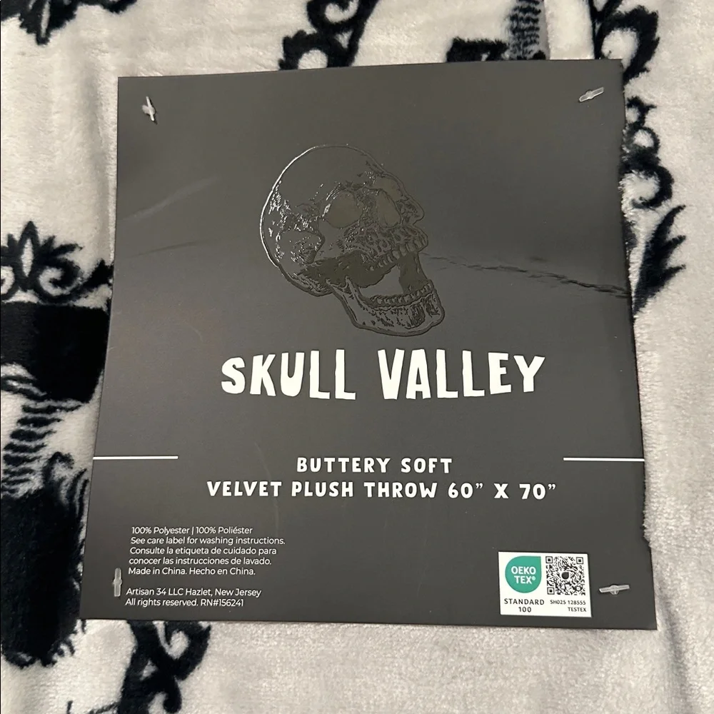Skull Valley Halloween Velvet Throw Blanket